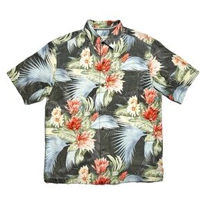 TOMMY BAHAMA Hawaiian Tropical Shirt SS 100% Silk Multicolor (size L)